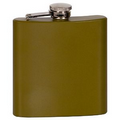 6 Oz. Matte Green Laserable Stainless Steel Flask